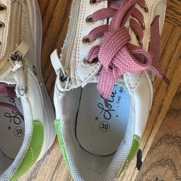 Lola + the boys Kids Glitter Star Sneakers - White, Pink, Gold - Picture 8 of 9